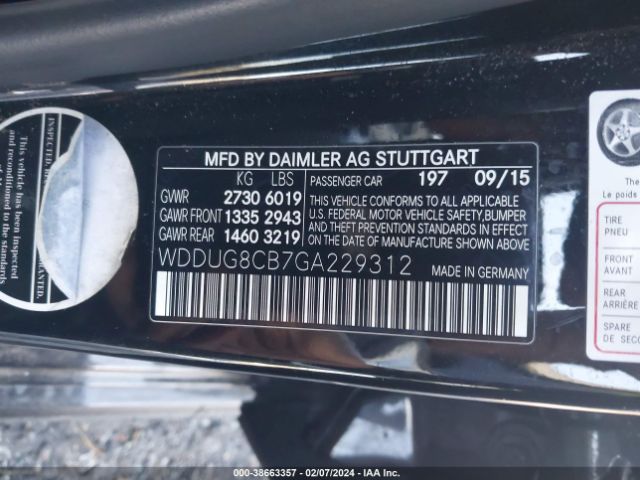 WDDUG8CB7GA229312 Mercedes-Benz S 550