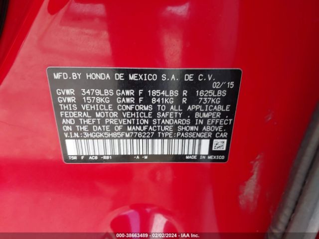 3HGGK5H85FM776227 Honda Fit Ex/ex-l