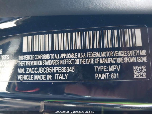 ZACCJBCB5HPE86345 Jeep Renegade Trailhawk 4x4