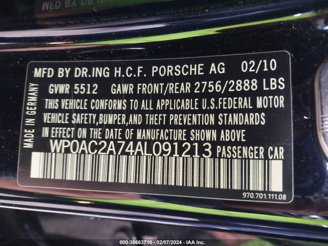 2010 PORSCHE PANAMERA WP0AC2A74AL091213 Photo 8