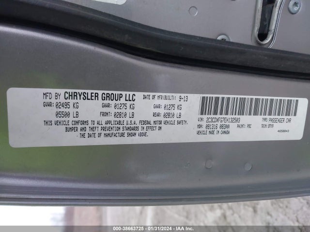 Dodge Charger V6 2014 2C3CDXFG7EH132503 Image 9