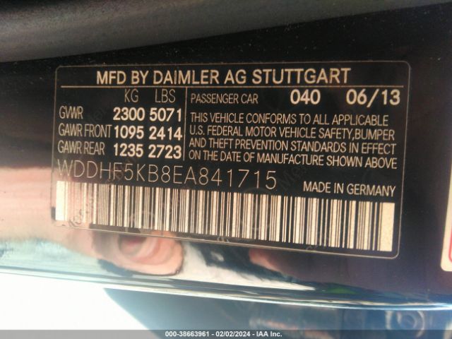 WDDHF5KB8EA841715 Mercedes-Benz E 350