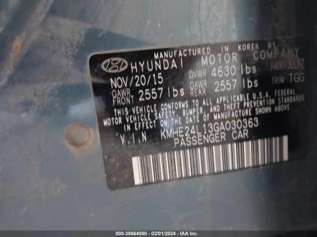 KMHE24L13GA030363 Hyundai Sonata Hybrid Se