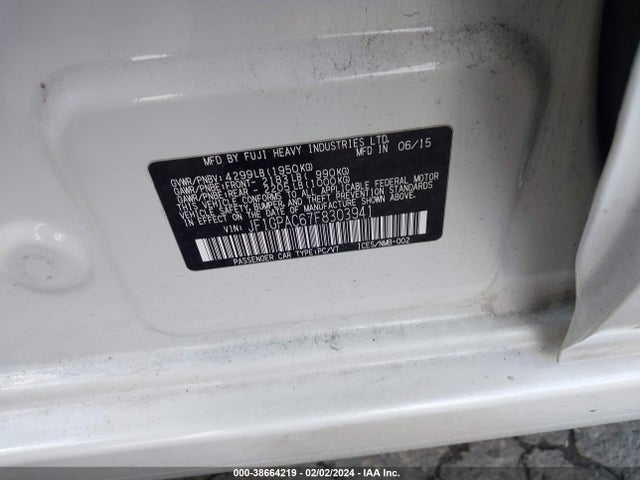 JF1GPAC67F8303941 Subaru Impreza 2.0i Premium