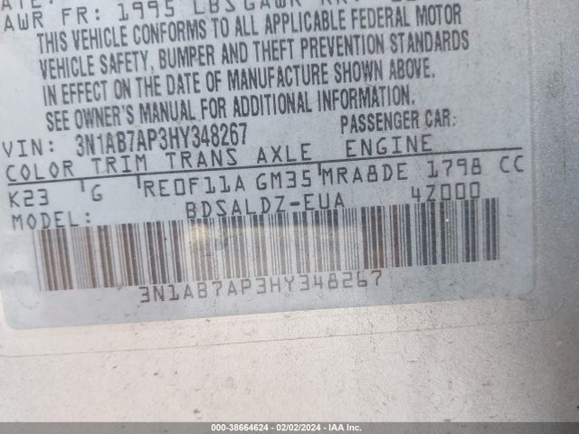 Nissan SENTRA SV 2017 3N1AB7AP3HY348267 Image 9