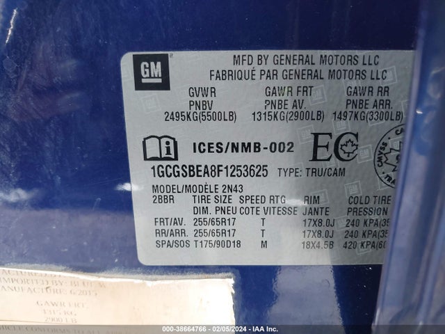 Chevrolet Colorado Lt 2015 1GCGSBEA8F1253625 Image 9