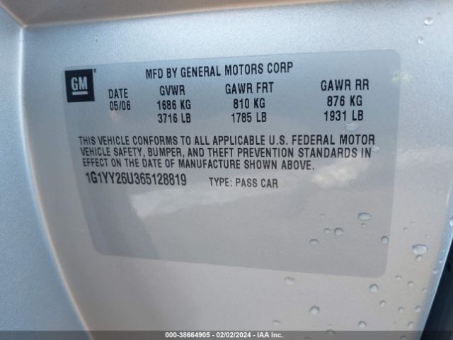 2006 CHEVROLET CORVETTE 1G1YY26U365128819 Photo 8