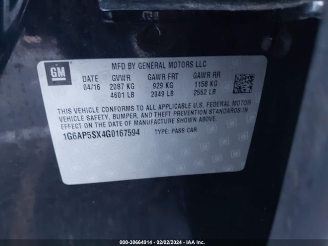 1G6AP5SX4G0167594 Cadillac Cts Standard