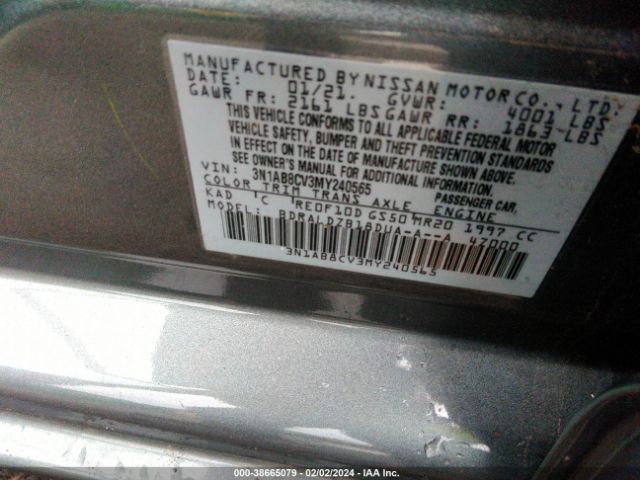 3N1AB8CV3MY240565 Nissan Sentra Sv Xtronic Cvt