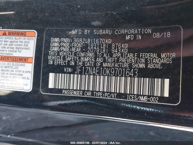 Toyota 86 Trd Se 2019 JF1ZNAE10K9701643 Image 9