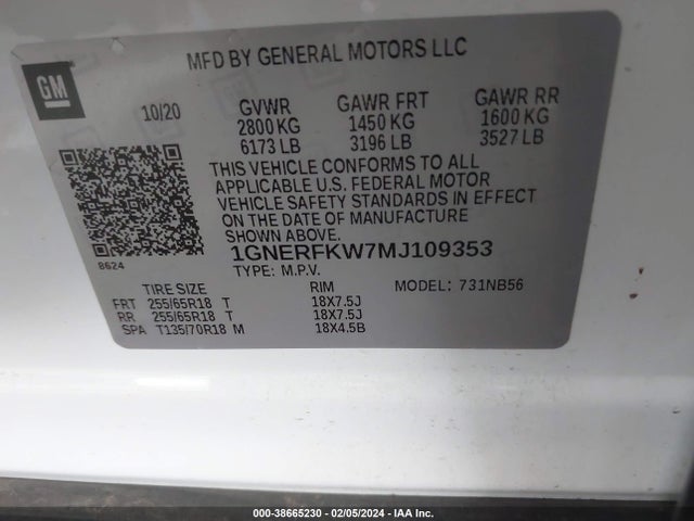 Chevrolet Traverse 2021 1GNERFKW7MJ109353 Image 23