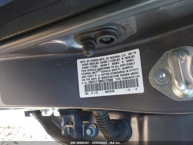 Honda CIVIC EX 2019 19XFC1F38KE212566 Image 9