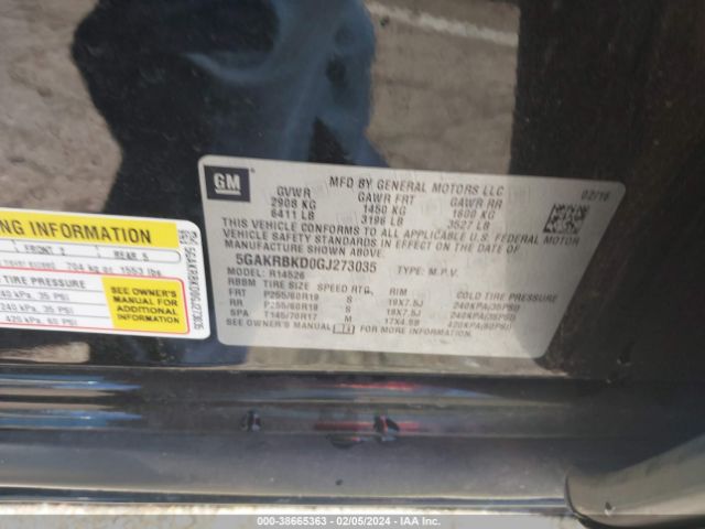 5GAKRBKD0GJ273035 Buick Enclave Leather