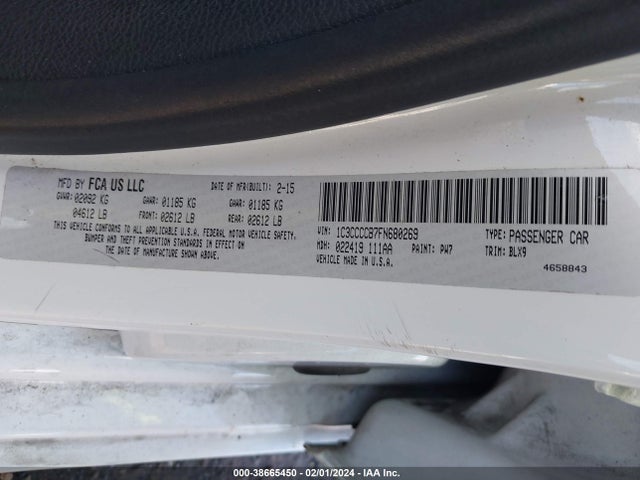 Chrysler 200 C 2015 1C3CCCCB7FN680269 Image 9