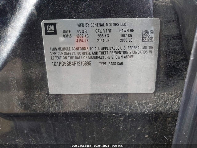 Chevrolet CRUZE LTZ 2015 1G1PG5SB4F7215895 Image 9