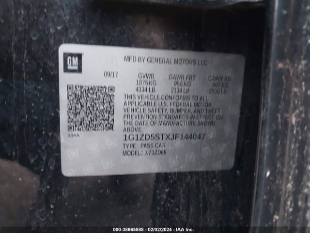 Chevrolet MALIBU LT 2018 1G1ZD5STXJF144047 Image 9