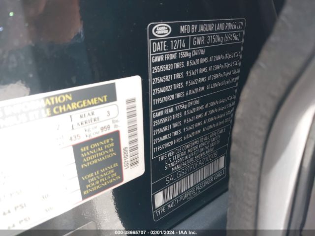 SALGS2TF0FA210209 Land Rover Range Rover 5.0l V8 Supercharged