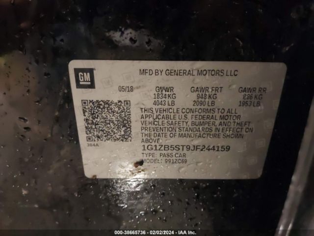 1G1ZB5ST9JF244159 Chevrolet Malibu 1ls