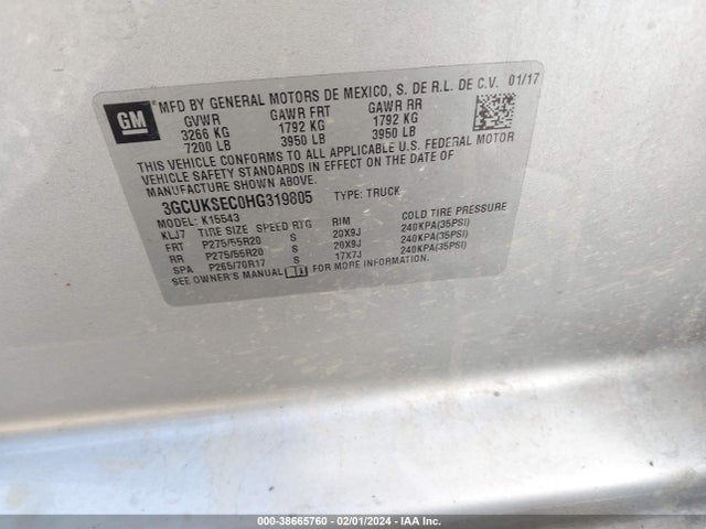 Chevrolet Silverado 1500 2lz 2017 3GCUKSEC0HG319805 Image 9