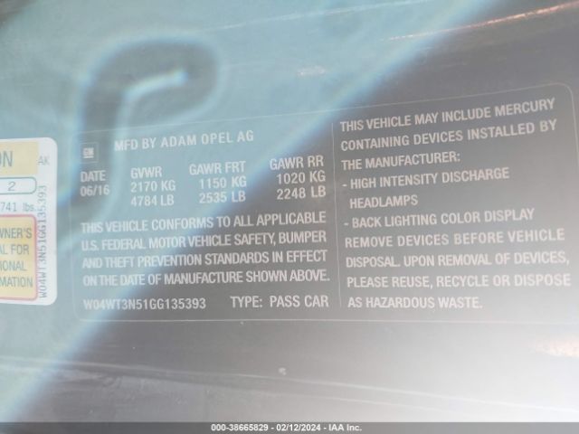 W04WT3N51GG135393 Buick Cascada Premium