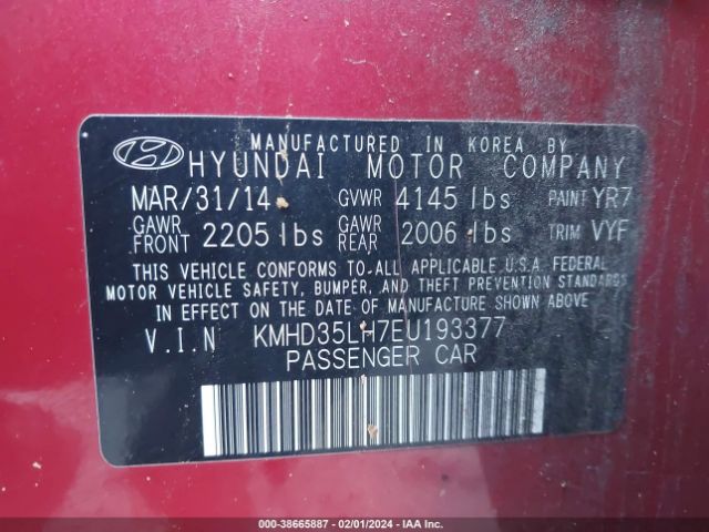 KMHD35LH7EU193377 Hyundai ELANTRA GT