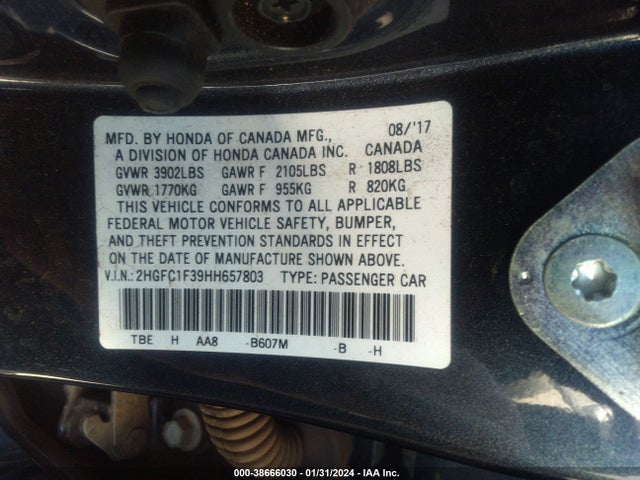 Honda Civic Ex-t 2017 2HGFC1F39HH657803 Image 9