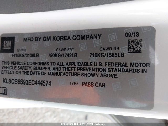 Chevrolet Spark Ls Auto 2014 KL8CB6S93EC444574 Image 9