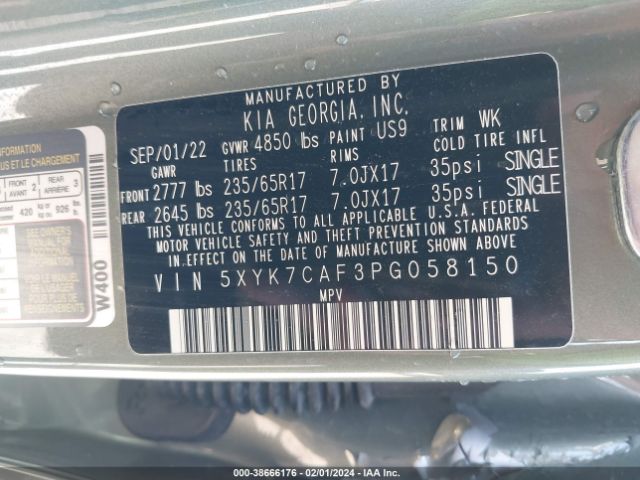 5XYK7CAF3PG058150 KIA Sportage X-pro
