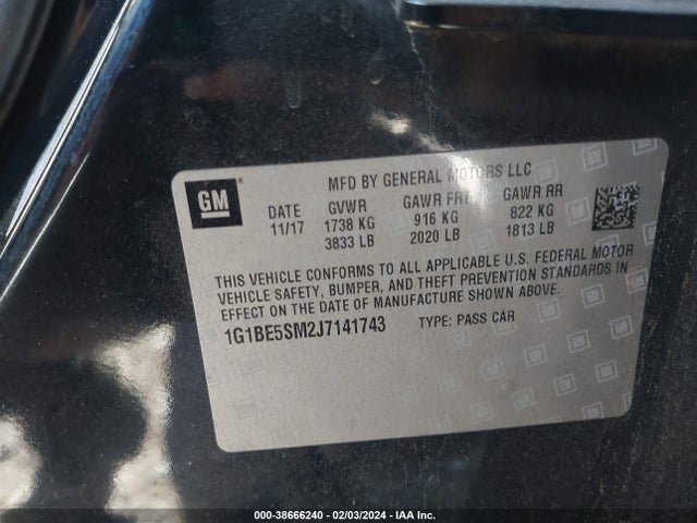Chevrolet Cruze Lt Auto 2018 1G1BE5SM2J7141743 Image 9