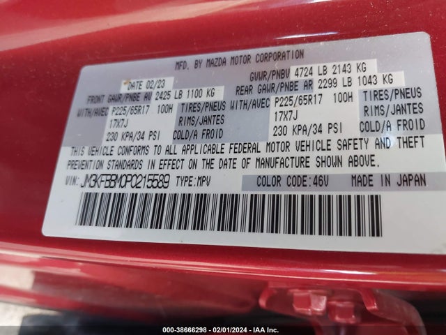 JM3KFBBM0P0215589 Mazda Cx-5 2.5 S Select