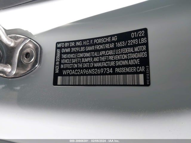 Porsche 911 Gt3/gt3 W/touring Package 2022 WP0AC2A96NS269734 Image 33