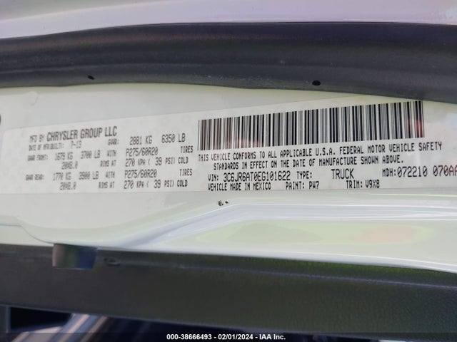 RAM 1500 Express 2014 3C6JR6AT0EG101622 Image 9