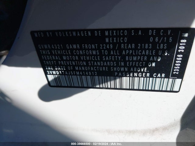 3VWD17AJ5FM414912 Volkswagen Jetta 1.8t Sport