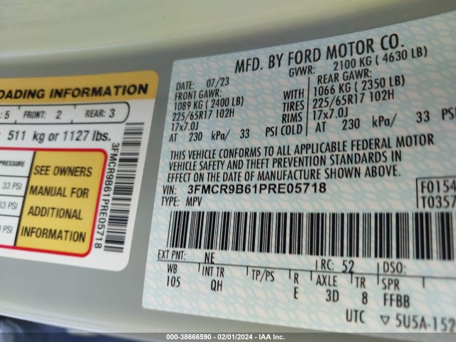 Ford Bronco Sport Big Bend 2023 3FMCR9B61PRE05718 Image 9