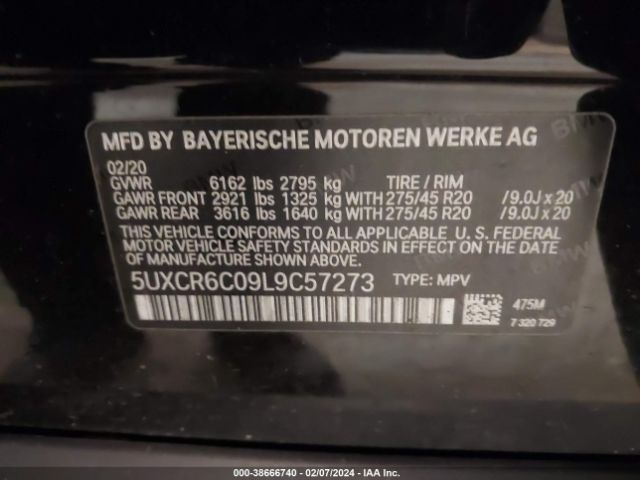 5UXCR6C09L9C57273 BMW X5 Xdrive40i