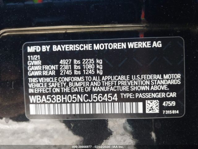 2022 BMW 530I WBA53BH05NCJ56454 Photo 8