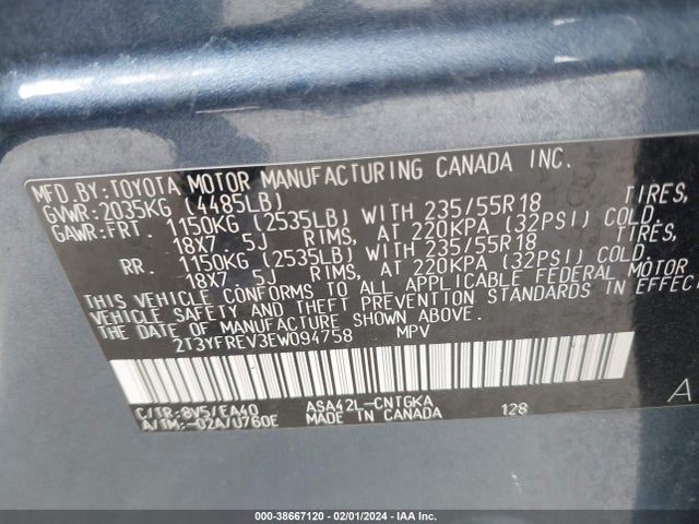 Toyota Rav4 Limited 2014 2T3YFREV3EW094758 Image 9