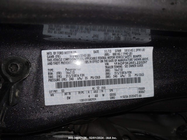 Ford FOCUS SE 2014 1FADP3K26EL220297 Image 9