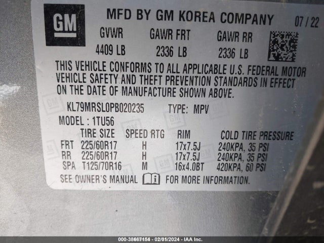 Chevrolet Trailblazer Awd Lt 2023 KL79MRSL0PB020235 Image 9