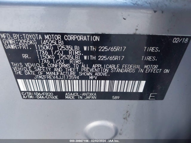Toyota RAV4 LE 2018 JTMZFREV4JJ173594 Image 9