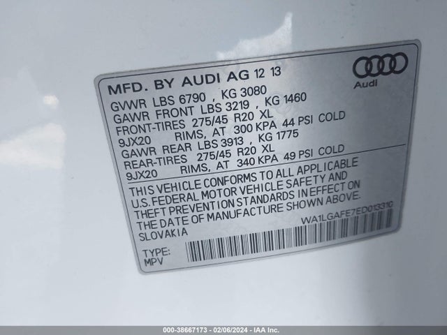 Audi Q7 3.0t Premium 2014 WA1LGAFE7ED013310 Image 9