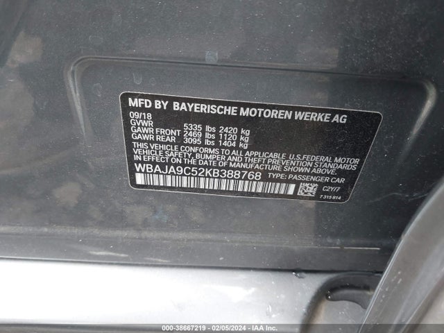 WBAJA9C52KB388768 BMW 530e Iperformance