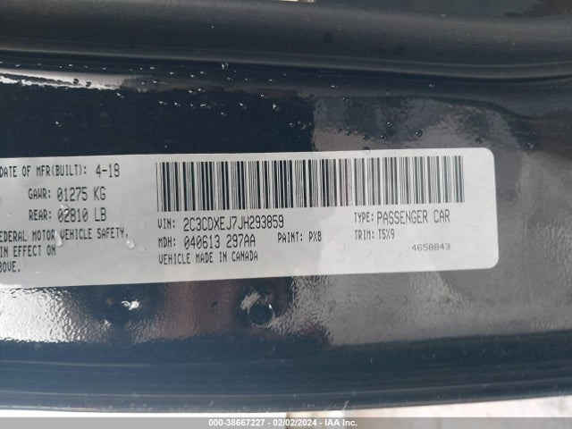 2C3CDXEJ7JH293859 Dodge Charger
