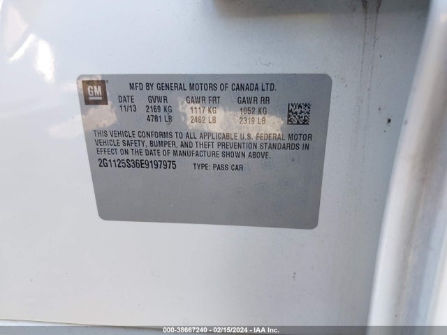 Chevrolet Impala 2lt 2014 2G1125S36E9197975 Image 9