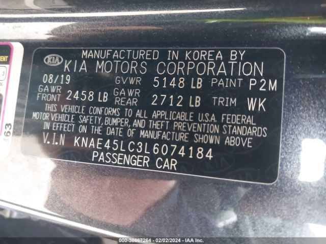 KNAE45LC3L6074184 KIA Stinger Gt1