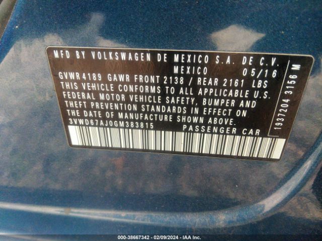 3VWD67AJ0GM383815 Volkswagen Jetta 1.4t Se