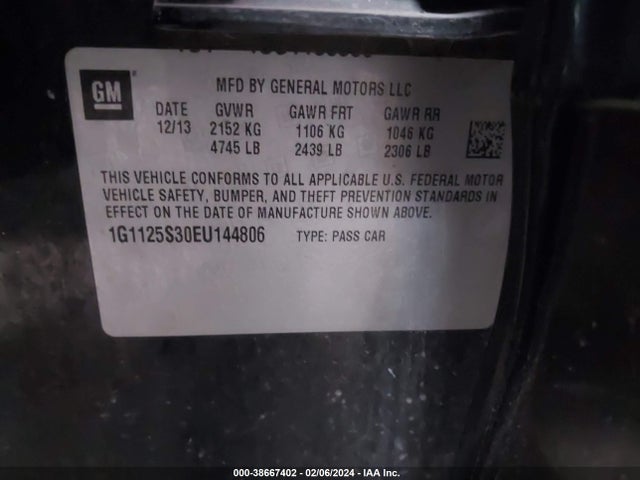 Chevrolet Impala 2lt 2014 1G1125S30EU144806 Image 9