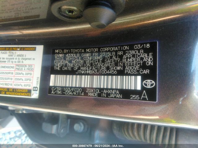 JTNKHMBX3J1004456 Toyota C-hr Xle Premium