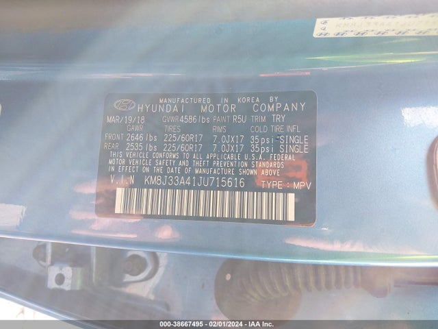 Hyundai Tucson Sel Plus 2018 KM8J33A41JU715616 Image 9