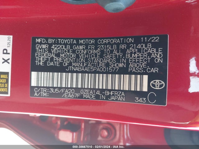 Toyota Gr Corolla Core 2023 JTNABAAE5PA001577 Image 9